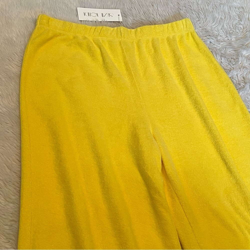 NWT Suzie Kondi High Waist Harem Pants in Beach Terry - Vibrant Yellow - Size XL - Picture 2 of 5